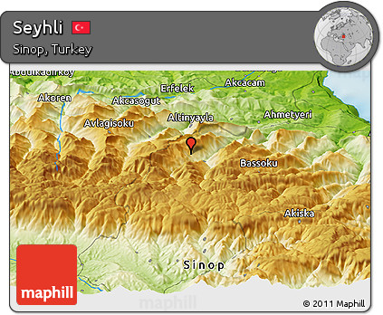 Physical Panoramic Map of Seyhli