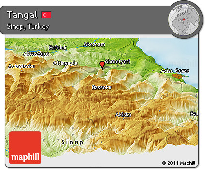 Physical Panoramic Map of Tangal