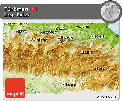 Physical Panoramic Map of Türkmen