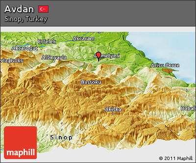 Physical Panoramic Map of Avdan