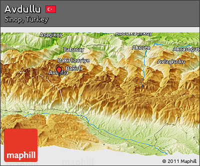 Physical Panoramic Map of Avdullu