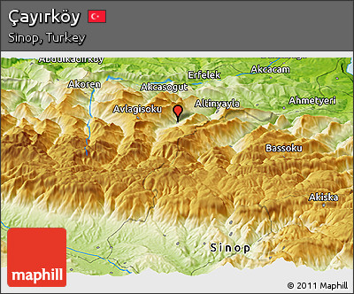 Physical Panoramic Map of Çayırköy