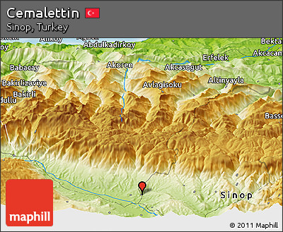Physical Panoramic Map of Cemalettin