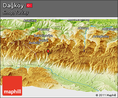 Physical Panoramic Map of Dağköy