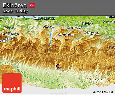 Physical Panoramic Map of Ekinören