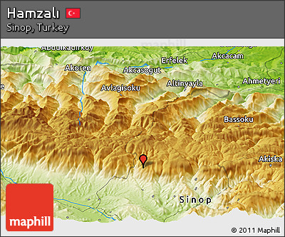 Physical Panoramic Map of Hamzalı