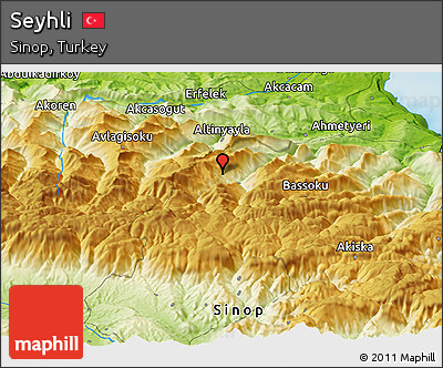 Physical Panoramic Map of Seyhli