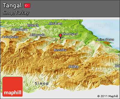 Physical Panoramic Map of Tangal