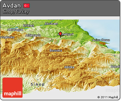 Physical Panoramic Map of Avdan
