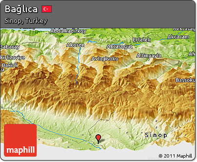 Physical Panoramic Map of Bağlıca
