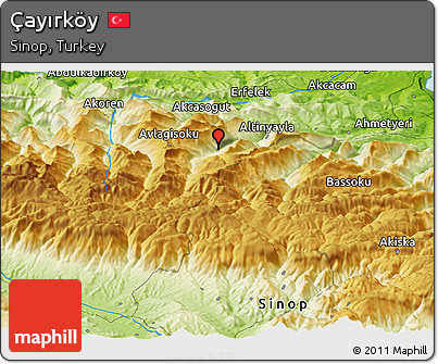 Physical Panoramic Map of Çayırköy