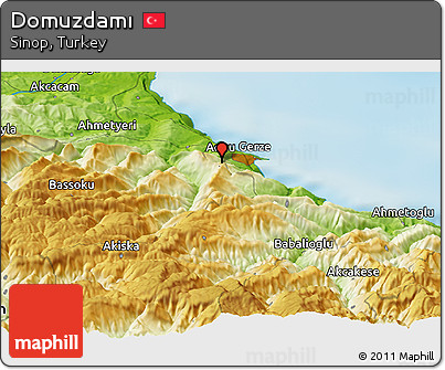 Physical Panoramic Map of Domuzdamı
