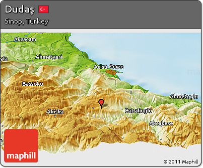 Physical Panoramic Map of Dudaş