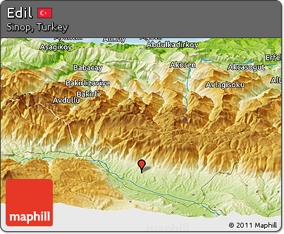 Physical Panoramic Map of Edil