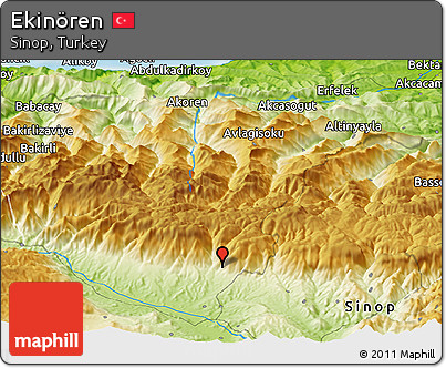 Physical Panoramic Map of Ekinören
