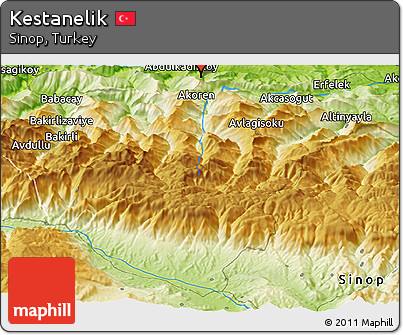 Physical Panoramic Map of Kestanelik