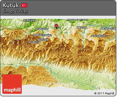Physical Panoramic Map of Kütük
