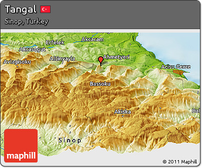 Physical Panoramic Map of Tangal