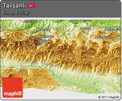 Physical Panoramic Map of Tavşanlı