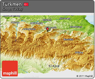 Physical Panoramic Map of Türkmen