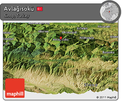Satellite Panoramic Map of Avlağısökü