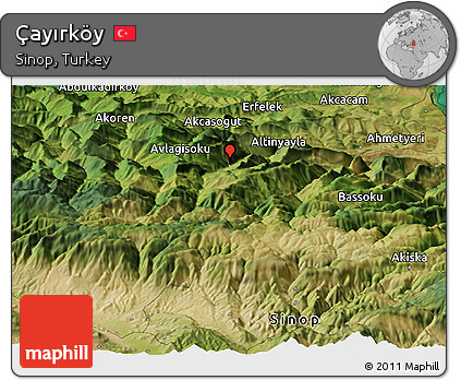 Satellite Panoramic Map of Çayırköy