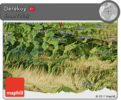 Satellite Panoramic Map of Dereköy