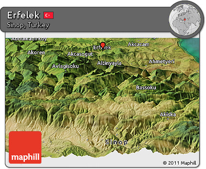 Satellite Panoramic Map of Erfelek