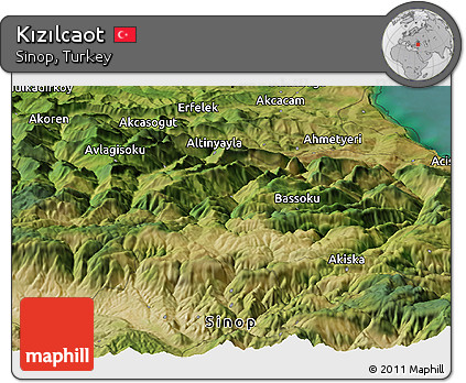 Satellite Panoramic Map of Kızılcaot