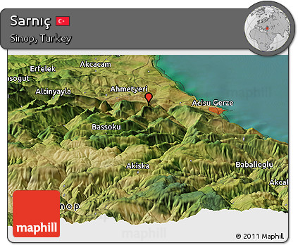 Satellite Panoramic Map of Sarnıç