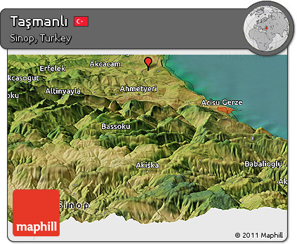 Satellite Panoramic Map of Taşmanlı