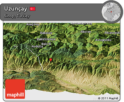 Satellite Panoramic Map of Uzunçay