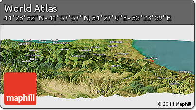 Satellite Panoramic Map of the Area around 41° 43' 14" N, 34° 55' 29" E