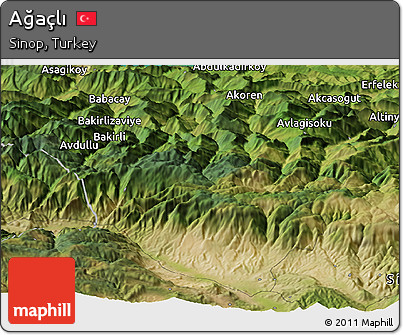 Satellite Panoramic Map of Ağaçlı