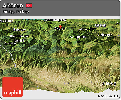 Satellite Panoramic Map of Akören
