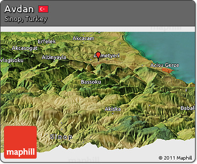 Satellite Panoramic Map of Avdan