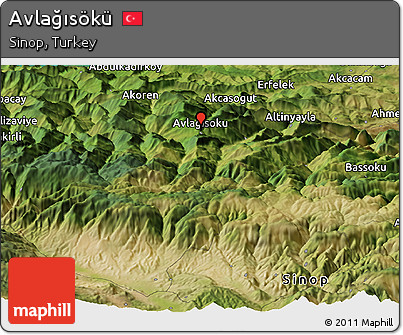 Satellite Panoramic Map of Avlağısökü