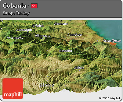 Satellite Panoramic Map of Çobanlar