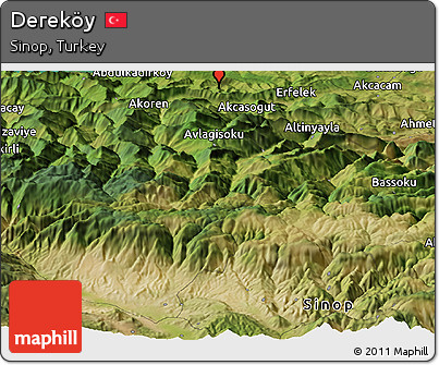 Satellite Panoramic Map of Dereköy
