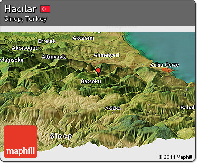 Satellite Panoramic Map of Hacılar
