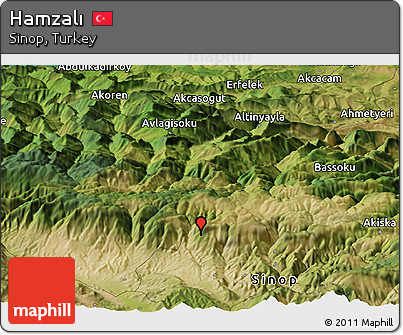 Satellite Panoramic Map of Hamzalı
