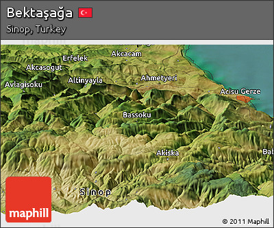 Satellite Panoramic Map of Bektaşağa