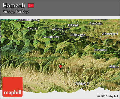 Satellite Panoramic Map of Hamzalı