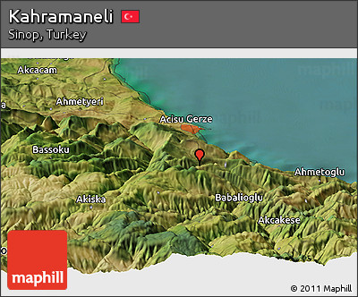 Satellite Panoramic Map of Kahramaneli