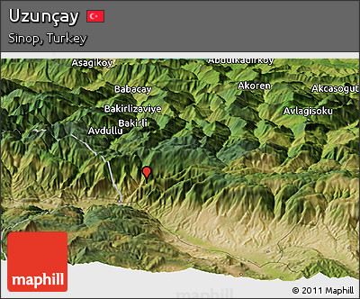 Satellite Panoramic Map of Uzunçay