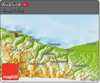 Physical 3D Map of Küplüce