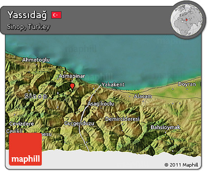 Satellite 3D Map of Yassıdağ