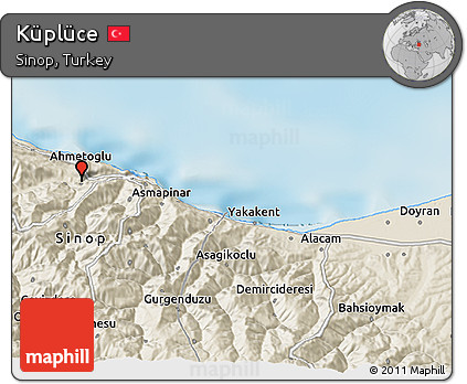 Shaded Relief 3D Map of Küplüce