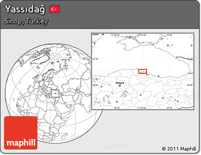Blank Location Map of Yassıdağ