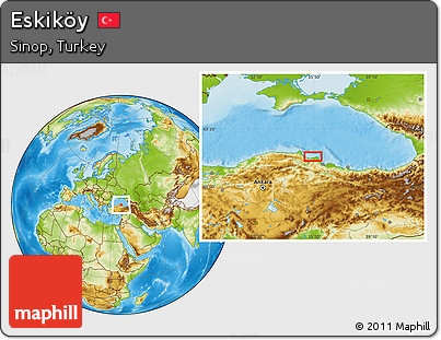 Physical Location Map of Eskiköy